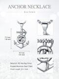 wholesale Nautical Anchor Necklace For Men Women 925 Sterling Silver Navy Mooring Rope Anchor Pendant Necklace Christmas Gift For Him Her -0-1