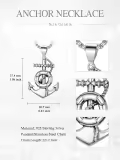 TOUPOP 925 Sterling Silver Navy Rope Anchor Pendant Necklace-0-1