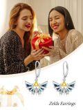 wholesale TOUPOP Game Earrings 925 Sterling Silver Anime Triforce Legend Drop Dangle Earrings Abalone Shell Jewelry Gifts For Men Women Birthday Graduation Presents Gifts -0-1