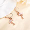 wholesale 925 Sterling Silver Plated Rose Gold Flamingo Opal Leverback Dangle Earrings for Women -0-2