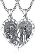 wholesale 925 Sterling Silver Saint Joseph and Mary Couples Necklace Set Religious  for Men Women-0-0