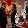 wholesale 925 Sterling Silver Teardrop Moissanite Celtic Knot Drop Earrings for Women-0-5