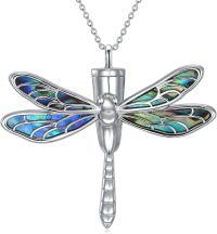 wholesale 925 Sterling Silver Dragonfly Cremation Urn Necklace for Ashes Keepsake Jewelry for Women Girls-Style 1