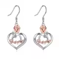 TOUPOP Sterling Silver Rose Flower Sister Dangle Earrings Jewelry Gifts-0-0