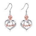 TOUPOP Sterling Silver Rose Flower Sister Dangle Earrings Jewelry Gifts-0-0