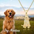 wholesale Gold 925 Sterling Silver CZ Labrador Retriever Puppy Charm Necklace for Pet Lovers-0-5