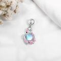 wholesale 925 Sterling Silver Pink Flamingo Pendant Charm Bracelet for Women Girls-0-3