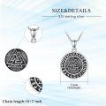 wholesale 925 Sterling Silver Valknut Rune Pendant Norse Viking Amulet Talisman Necklace-0-3