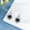wholesale 925 Sterling Silver Teardrop Earrings With Black Onyx Stone-0-1
