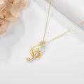 wholesale 14K Gold Opal Treble Clef Music Note Pendant Necklace for Women Girls Christmas Gifts-0-1