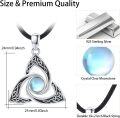 wholesale S925 Sterling Silver Moonstone Celtic Knot Necklace for Men & Women – Hypoallergenic, Durable, Gift Box Included-0-5