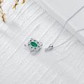 wholesale 925 Sterling Silver Green Crystal Sea Turtle Pendant Necklace-0-2