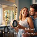 wholesale 14K Gold Black Onyx Earrings 26mm Round High Luster Hypoallergenic Gift-0-4