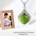 wholesale Teardrop Necklace 925 Sterling Silver Vintage Natural Gemstone Pendant Jewelry Birthday Christmas Gifts For Women Mom -0-4