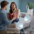 wholesale 925 Sterling Silver Teardrop Mother Of Pearl Earrings Wholesale With Flower Design-0-3