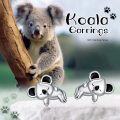 wholesale 925 Sterling Silver Cute Koala Animal Stud Earrings for Women Mothers Day Gift-0-3