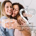 wholesale 925 Sterling Silver I Love You Mom Heart Pendant with Cubic Zirconia for Women Girls Gifts-0-5