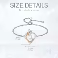 TOUPOP Sterling Silver Rose Heart Butterfly Initial Letter Link Bracelet Jewelry Gift-0-10
