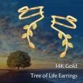 wholesale 14K Gold Leaf Vine Ear Cuffs - 2Pcs Non-Piercing Wrap Around Cartilage Hoop Earring Set for Women-0-2