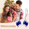 wholesale Birthstone Earrings For Women 925 Sterling Silver Teardrop Dangle Earrings Fine Jewelry Birthday Christmas Gifts For Women Her Wife Girlfriend -0-2