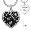 TOUPOP 925 Sterling Silver Heart Urn Necklace For Ashes Keepsake-0-0