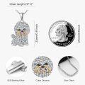 wholesale 925 Sterling Silver CZ Shih Tzu Dog Breed Pendant Necklace for Pet Lovers-0-2