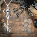 wholesale 925 Sterling Silver Skull Rose Key Pendant Necklace for Women Gothic s-0-3