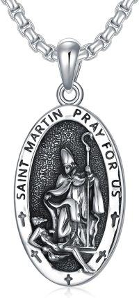 wholesale 925 Sterling Silver St Martin Pendant Necklace  Religious s for Men & Women-B03-St Martin Non-personalized