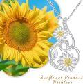 wholesale 925 Sterling Silver Daisy & Dragonfly Floral Charm Necklace for Women-0-4