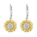 TOUPOP Sterling Silver Sunflower Hoop Earrings Jewelry Gifts-0-0