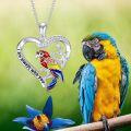 wholesale 925 Sterling Silver Parrot Heart Pendant Necklace with Engraved Message I am always with you - Mother's Day Gift for Her-0-4