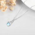 wholesale 925 Sterling Silver Blue Moonstone Pear Shape Infinity Teardrop Pendant Necklace-0-1