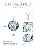 TOUPOP Sterling Silver Crystal Animal Necklace Turtle Elephant Dolphin Gift-0-4