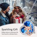 wholesale 925 Sterling Silver Blue Crystal Heart Axolotl Pendant Necklace for Women Girls Love You Forever Gift-0-4