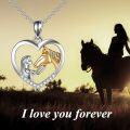 wholesale Sterling Silver Stone Horse Pendant Necklace for Women Horse Gift-0-10
