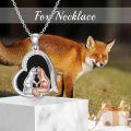 wholesale 925 Sterling Silver Foxes in Heart Pendant Necklace for Women Girls Mothers Sisters Besties Friendship Gifts Jewelry-0-5
