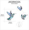 wholesale 925 Sterling Silver Hummingbird Earrings with Abalone Shell Inlay for Women Mom Gifts-0-4