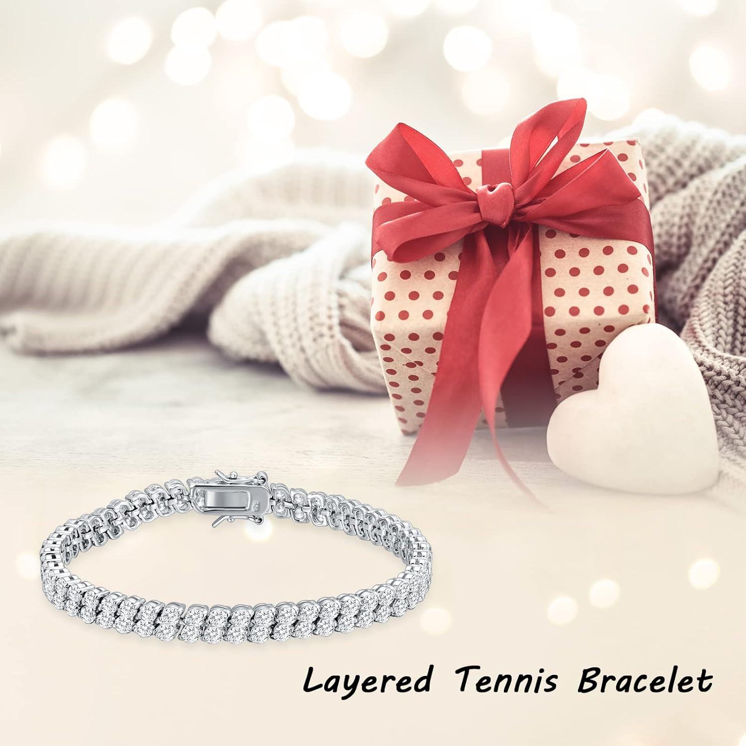 Sterling Silver Cubic Zirconia Tennis Ankle Bracelet 7 5 Shiny Gift-0-5