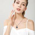 wholesale 925 Sterling Silver Black Turquoise Star of David Pendant Necklace - Jewish  for Women-0-4