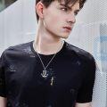 wholesale 925 Sterling Silver Angel on Anchor Pendant Necklace for Men - 24 -0-3