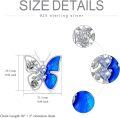 wholesale 925 Sterling Silver Blue Butterfly & Rose Flower Heart Pendant Necklace s for Women Girls-0-3