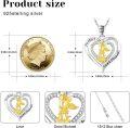 wholesale 925 Sterling Silver Heart-Shaped Saint Michael Guardian Angel Pendant Necklace-0-5
