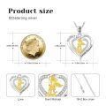 wholesale 925 Sterling Silver Saint Michael Archangel Heart Pendant Necklace Platinum Plated-0-5