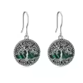 wholesale 925 Sterling Silver Abalone Shell Tree of Life Drop Earrings Wholesale for Women and Girls-0-14