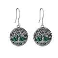 wholesale 925 Sterling Silver Tree Of Life Earrings Wholesale With Rainbow Abalone Shell-0-5