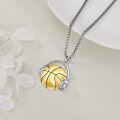 wholesale 925 Sterling Silver Basketball with Headphones Pendant Necklace - Hip Hop Sports s for Men-0-3