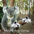 wholesale 925 Sterling Silver Koala Bear Stud Earrings - Adorable Animal  for Girls and Women-0-5