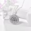wholesale 925 Sterling Silver Allah Round Pendant Necklaces Wholesale for Women Men Islam  45cm Chain Length-0-3