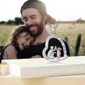 wholesale 925 Sterling Silver Father Daughter Heart Pendant Necklace I Love You Forever Rose Gold-0-3