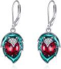 wholesale 925 Sterling Silver Ladybug Green Enamel Drop Earrings for Women-0-0